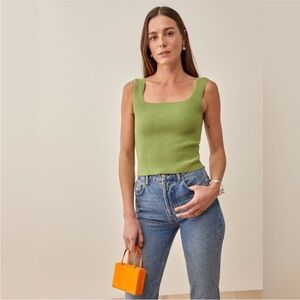 Reformation julia tank top in avocado - size s